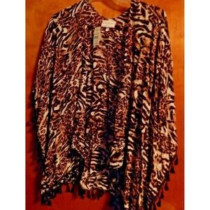 NWT New bobbie brooks one size leopard print women's shawl wrap